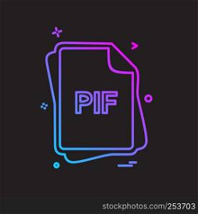 PIF file type icon design vector