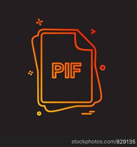 PIF file type icon design vector