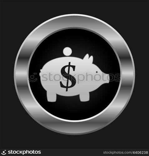 Pig a coin box2. Coin box a pig with a dollar sign on one side. A vector illustration