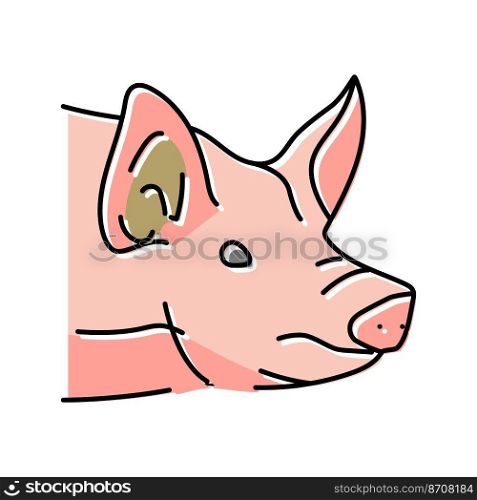 pig animal zoo color icon vector. pig animal zoo sign. isolated symbol illustration. pig animal zoo color icon vector illustration