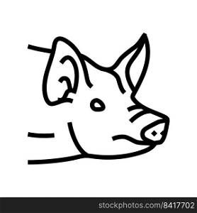 pig animal zoo line icon vector. pig animal zoo sign. isolated contour symbol black illustration. pig animal zoo line icon vector illustration