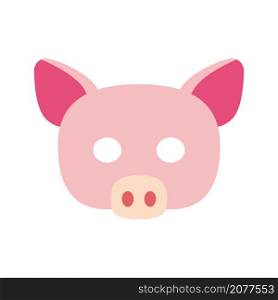 Pig carnival mask. Mask of cute pig. Animal masks for children.