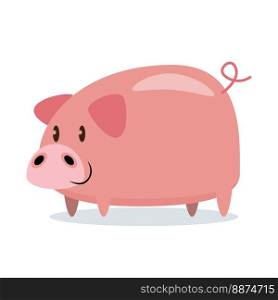 pig cartoon character vector illustration
