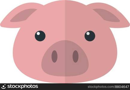 pig face illustration in minimal style isolated on background