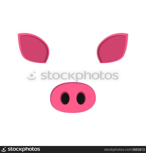 Pig face. Nose and ears. New year. Pig face. Nose and ears.