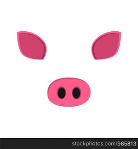 Pig face. Nose and ears. New year. Pig face. Nose and ears.