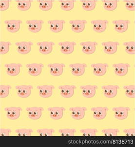 Pig face. Vector pattern 