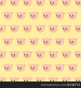 Pig face. Vector pattern 