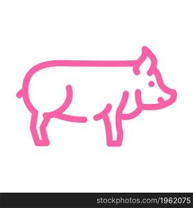 pig farm animal color icon vector. pig farm animal sign. isolated symbol illustration. pig farm animal color icon vector illustration