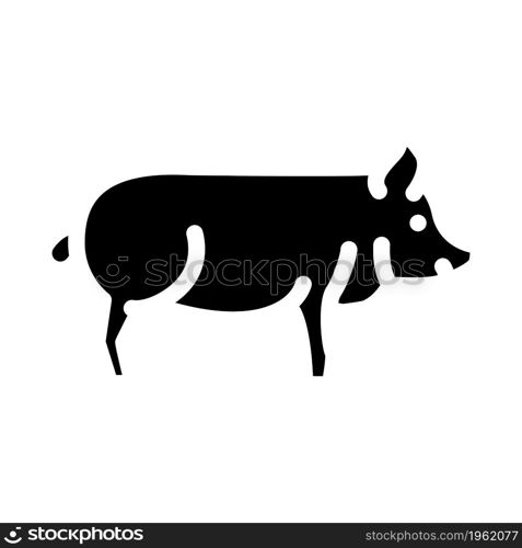 pig farm animal glyph icon vector. pig farm animal sign. isolated contour symbol black illustration. pig farm animal glyph icon vector illustration