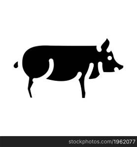 pig farm animal glyph icon vector. pig farm animal sign. isolated contour symbol black illustration. pig farm animal glyph icon vector illustration
