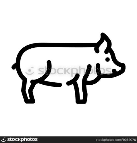 pig farm animal line icon vector. pig farm animal sign. isolated contour symbol black illustration. pig farm animal line icon vector illustration