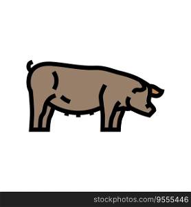 pig field animal color icon vector. pig field animal sign. isolated symbol illustration. pig field animal color icon vector illustration