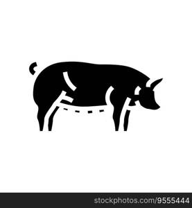 pig field animal glyph icon vector. pig field animal sign. isolated symbol illustration. pig field animal glyph icon vector illustration