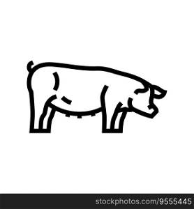 pig field animal line icon vector. pig field animal sign. isolated contour symbol black illustration. pig field animal line icon vector illustration