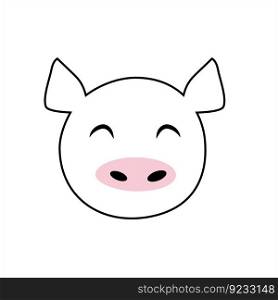 Pig head animal icon