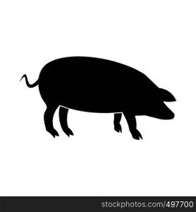 Pig icon. Black simple style on white background. Pig icon black