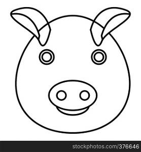 Pig icon. Outline illustration of pig vector icon for web. Pig icon, outline style