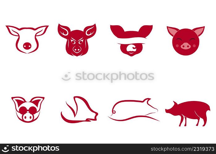 Pig logo and symbol vector
