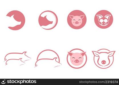 Pig logo and symbol vector
