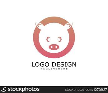 Pig logo illustration vector flat design