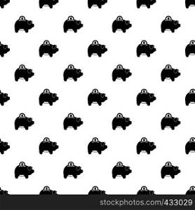 Pig money box pattern seamless in simple style vector illustration. Pig money box pattern vector