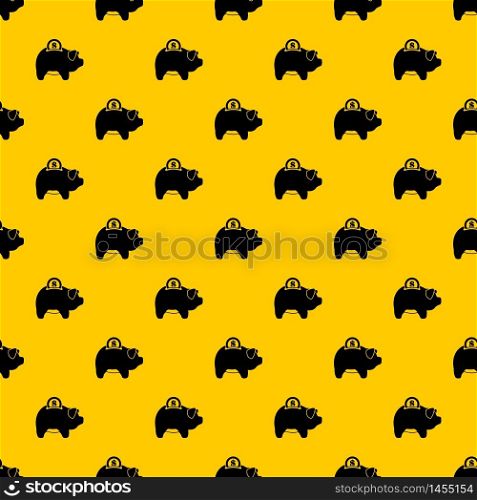 Pig money box pattern seamless vector repeat geometric yellow for any design. Pig money box pattern vector