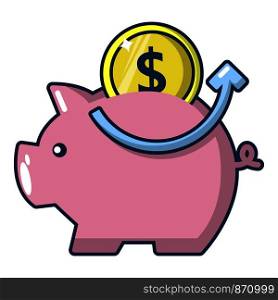 Pig money icon. Cartoon illustration of pig money vector icon for web. Pig money icon, cartoon style