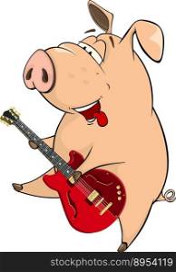 Pig-musician cartoon vector image