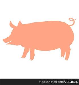 Pig silhouette illustration. Stylized image for farm and agriculture.. Pig silhouette illustration. Image for farm and agriculture.