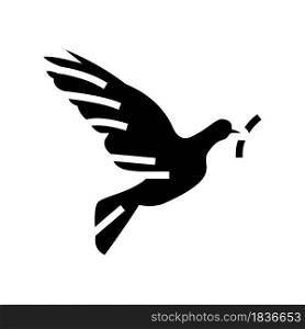 pigeon bird christianity glyph icon vector. pigeon bird christianity sign. isolated contour symbol black illustration. pigeon bird christianity glyph icon vector illustration