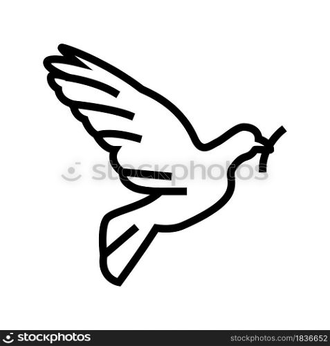 pigeon bird christianity line icon vector. pigeon bird christianity sign. isolated contour symbol black illustration. pigeon bird christianity line icon vector illustration