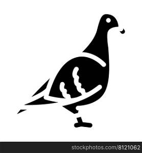 pigeon bird glyph icon vector. pigeon bird sign. isolated contour symbol black illustration. pigeon bird glyph icon vector illustration