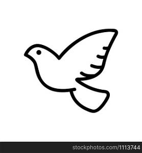 Pigeon bird icon vector. Thin line sign. Isolated contour symbol illustration. Pigeon bird icon vector. Isolated contour symbol illustration