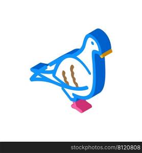 pigeon bird isometric icon vector. pigeon bird sign. isolated symbol illustration. pigeon bird isometric icon vector illustration