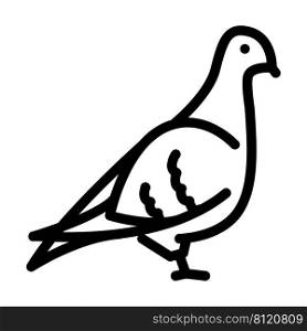 pigeon bird line icon vector. pigeon bird sign. isolated contour symbol black illustration. pigeon bird line icon vector illustration