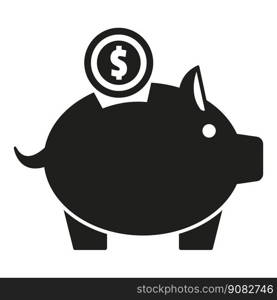 Piggy bank compensation icon simple vector. Money reward. Fund support. Piggy bank compensation icon simple vector. Money reward