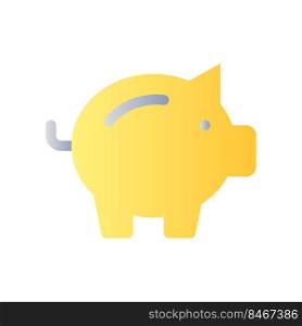 Piggy bank flat gradient color ui icon. Money savings. Penny bank. Investment and business. Finance. Simple filled pictogram. GUI, UX design for mobile application. Vector isolated RGB illustration. Piggy bank flat gradient color ui icon