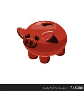 Piggy bank icon in cartoon style on a white background. Piggy bank icon, cartoon style