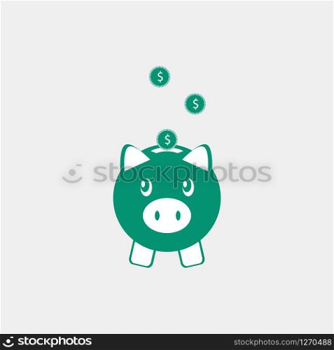 Piggy bank icon isolated. Vector illustration