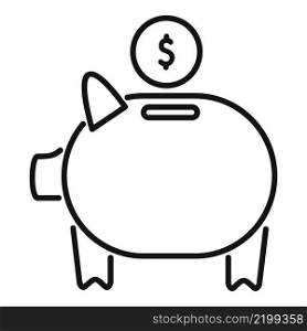 Piggy bank icon outline vector. Finance payment. Money credit. Piggy bank icon outline vector. Finance payment