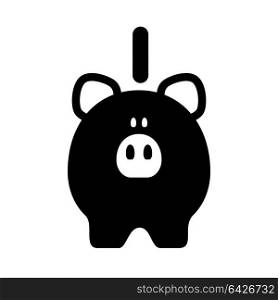 piggy bank icon. piggy bank, black icon isolated on white background