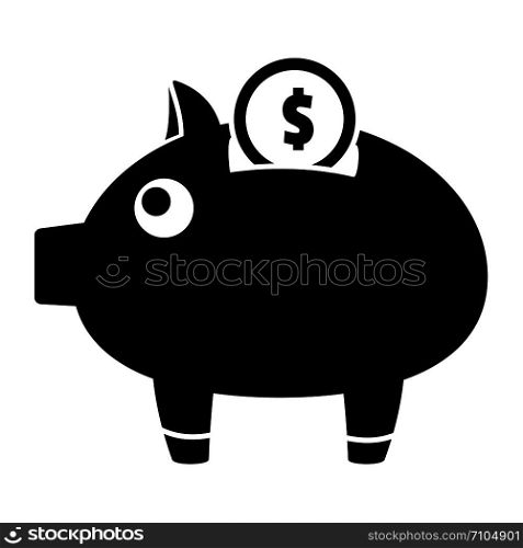 Piggy bank icon. Simple illustration of piggy bank vector icon for web design isolated on white background. Piggy bank icon, simple style