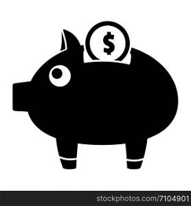 Piggy bank icon. Simple illustration of piggy bank vector icon for web design isolated on white background. Piggy bank icon, simple style