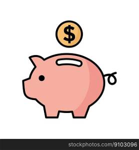 Piggy Bank Icon Vector Design Template