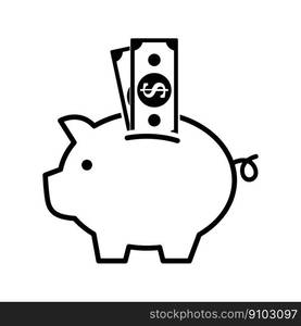 Piggy Bank Icon Vector Design Template