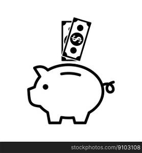 Piggy Bank Icon Vector Design Template