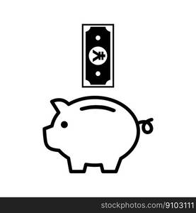 Piggy Bank Icon Vector Design Template