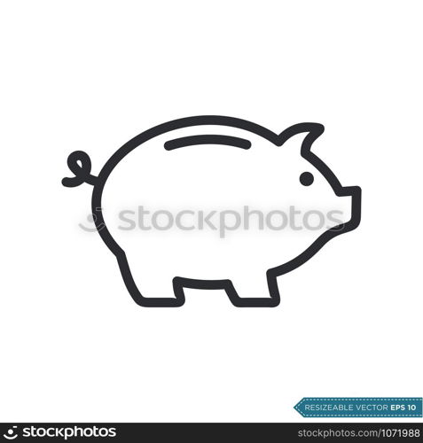Piggy bank Icon Vector Template Flat Design