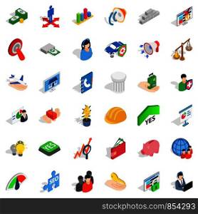 Piggy bank icons set. Isometric style of 36 piggy bank vector icons for web isolated on white background. Piggy bank icons set, isometric style